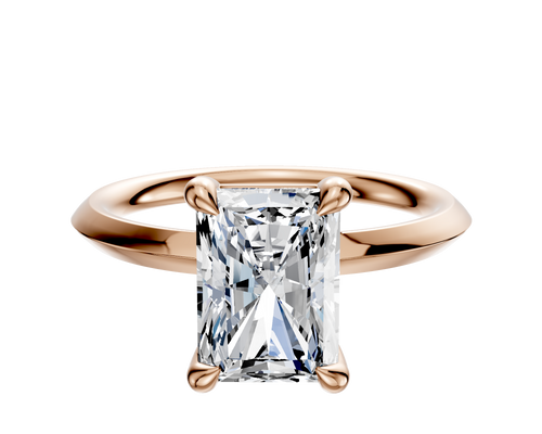 18K Rose Gold 4 Prong Basket Classic Knife Edge 2.0mm Engagement Ring