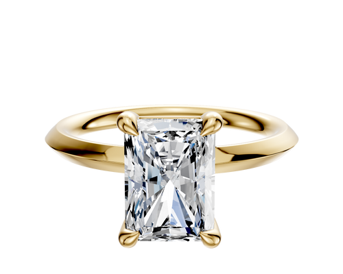 14K Yellow Gold 4 Prong Basket Classic Knife Edge 2.0mm Engagement Ring