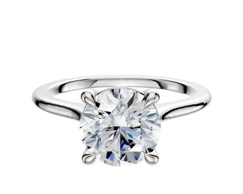 Platinum 4 Prong Basket Cathedral Dome 1.5mm Engagement Ring