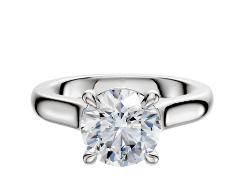 14K White Gold 4 Prong Basket Cathedral Dome 3.0mm Engagement Ring
