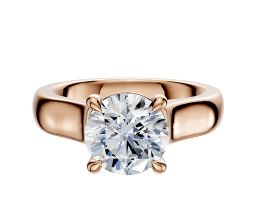 14K Rose Gold 4 Prong Basket Cathedral Dome 4.0mm Engagement Ring