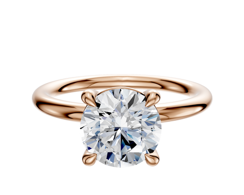 18K Rose Gold 4 Prong Basket Classic Dome 2.0mm Engagement Ring