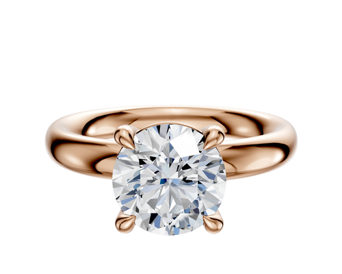 18K Rose Gold 4 Prong Basket Classic Dome 3.0mm Engagement Ring
