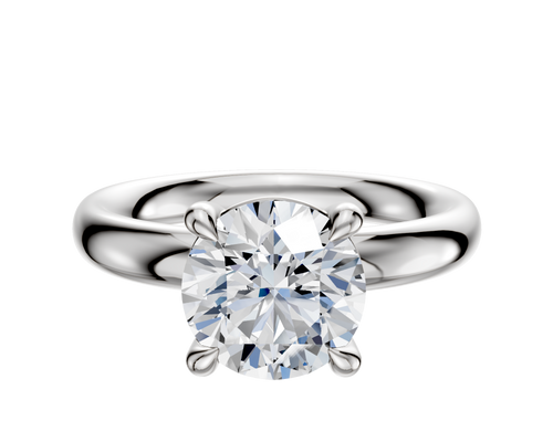 Platinum 4 Prong Basket Classic Dome 3.0mm Engagement Ring