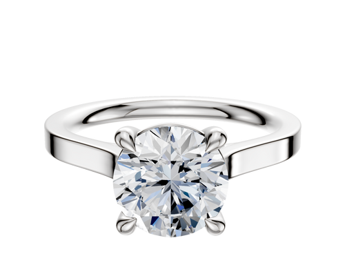 Platinum 4 Prong Basket Cathedral Flat 2.0mm Engagement Ring