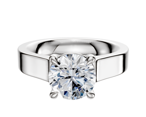 Platinum 4 Prong Basket Cathedral Flat 4.0mm Engagement Ring