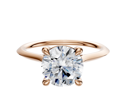 14K Rose Gold 4 Prong Basket Cathedral Knife Edge 1.5mm Engagement Ring