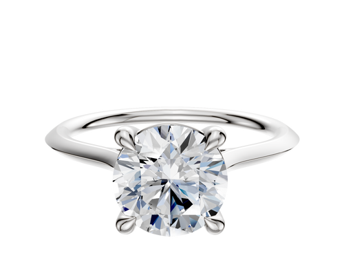 14K White Gold 4 Prong Basket Cathedral Knife Edge 1.5mm Engagement Ring