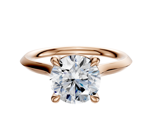 18K Rose Gold 4 Prong Basket Cathedral Knife Edge 2.0mm Engagement Ring