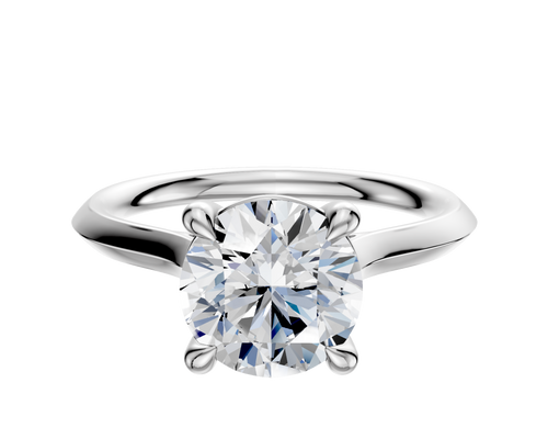 14K White Gold 4 Prong Basket Cathedral Knife Edge 2.0mm Engagement Ring