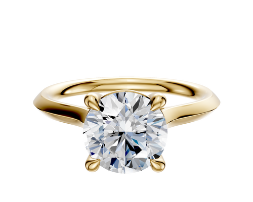 14K Yellow Gold 4 Prong Basket Cathedral Knife Edge 2.0mm Engagement Ring