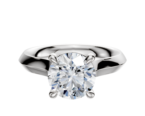 Platinum 4 Prong Basket Cathedral Knife Edge 3.0mm Engagement Ring