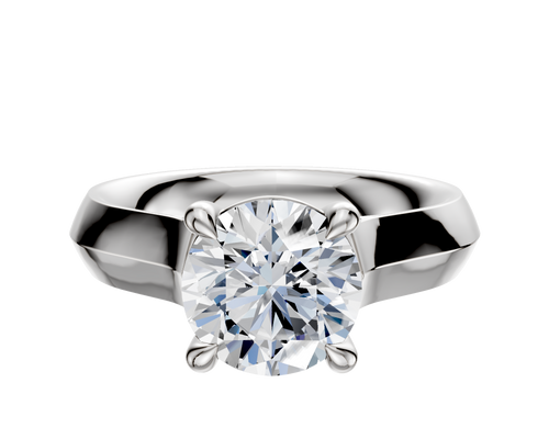 18K White Gold 4 Prong Basket Cathedral Knife Edge 4.0mm Engagement Ring