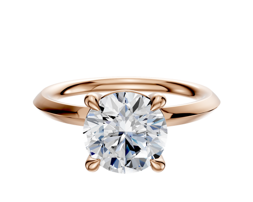 18K Rose Gold 4 Prong Basket Classic Knife Edge 2.0mm Engagement Ring