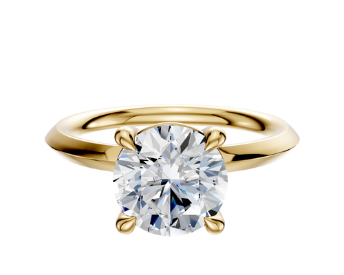 18K Yellow Gold 4 Prong Basket Classic Knife Edge 2.0mm Engagement Ring