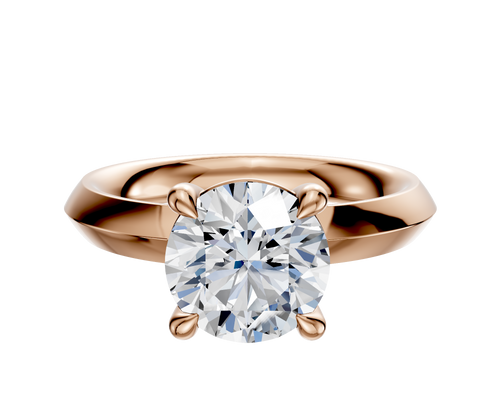 18K Rose Gold 4 Prong Basket Classic Knife Edge 3.0mm Engagement Ring