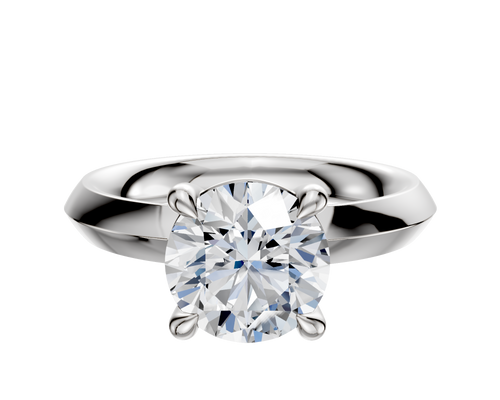 14K White Gold 4 Prong Basket Classic Knife Edge 3.0mm Engagement Ring