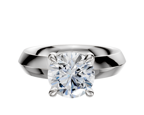 Platinum 4 Prong Basket Classic Knife Edge 4.0mm Engagement Ring