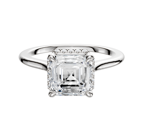 Platinum 4 Prong Collar Cathedral Dome 1.5mm Engagement Ring