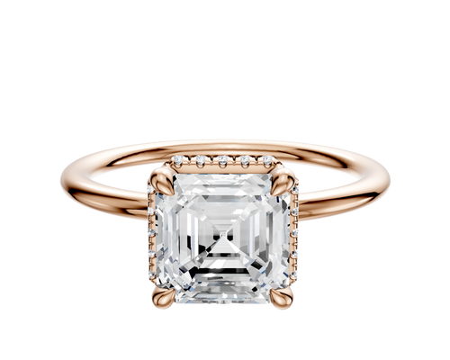 18K Rose Gold 4 Prong Collar Classic Dome 1.5mm Engagement Ring