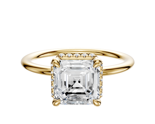 14K Yellow Gold 4 Prong Collar Classic Dome 1.5mm Engagement Ring