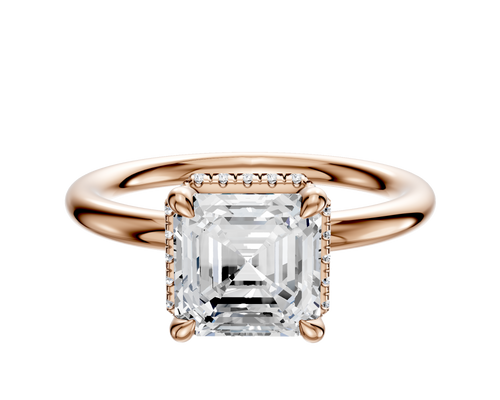 18K Rose Gold 4 Prong Collar Classic Dome 2.0mm Engagement Ring