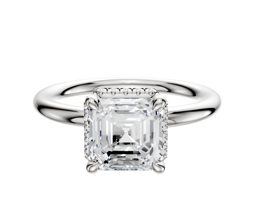Platinum 4 Prong Collar Classic Dome 2.0mm Engagement Ring