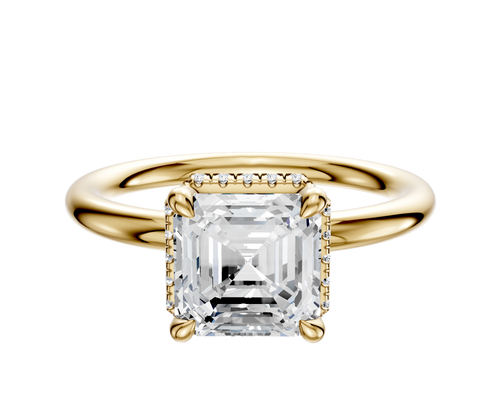 14K Yellow Gold 4 Prong Collar Classic Dome 2.0mm Engagement Ring