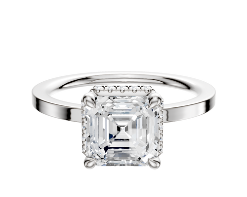 14K White Gold 4 Prong Collar Classic Flat 1.5mm Engagement Ring