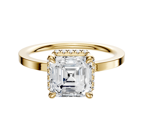 14K Yellow Gold 4 Prong Collar Classic Flat 1.5mm Engagement Ring