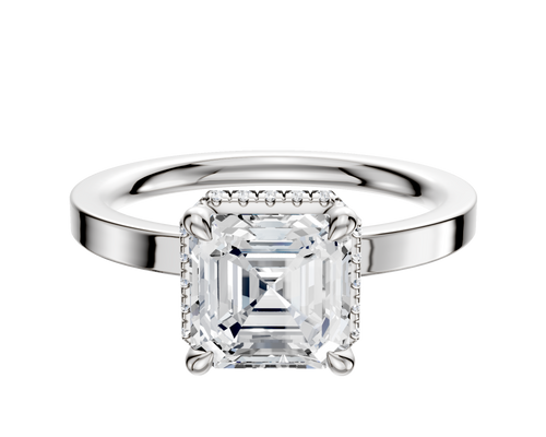 14K White Gold 4 Prong Collar Classic Flat 2.0mm Engagement Ring