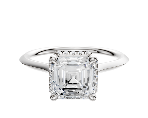 Platinum 4 Prong Collar Cathedral Knife Edge 1.5mm Engagement Ring