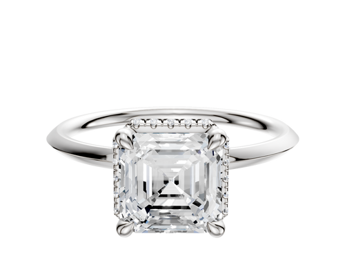 14K White Gold 4 Prong Collar Classic Knife Edge 1.5mm Engagement Ring