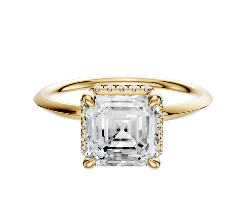 14K Yellow Gold 4 Prong Collar Classic Knife Edge 1.5mm Engagement Ring