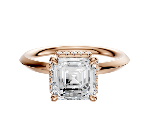 18K Rose Gold 4 Prong Collar Classic Knife Edge 2.0mm Engagement Ring