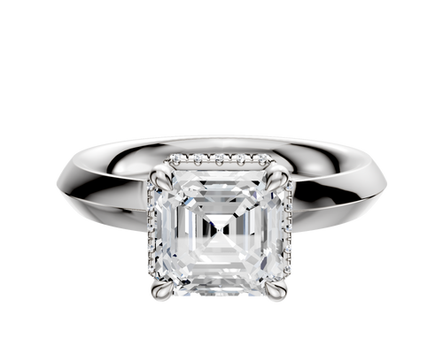 Platinum 4 Prong Collar Classic Knife Edge 3.0mm Engagement Ring