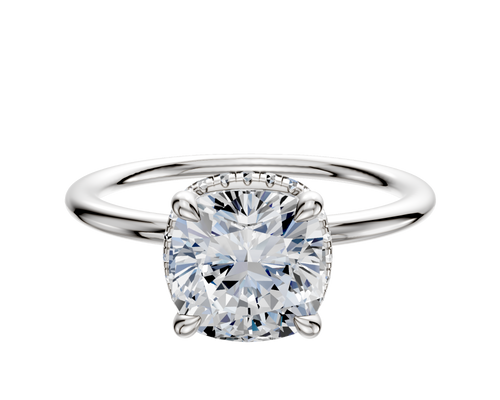 Platinum 4 Prong Collar Classic Dome 1.5mm Engagement Ring