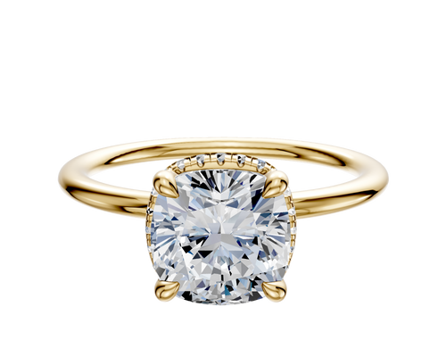 18K Yellow Gold 4 Prong Collar Classic Dome 1.5mm Engagement Ring