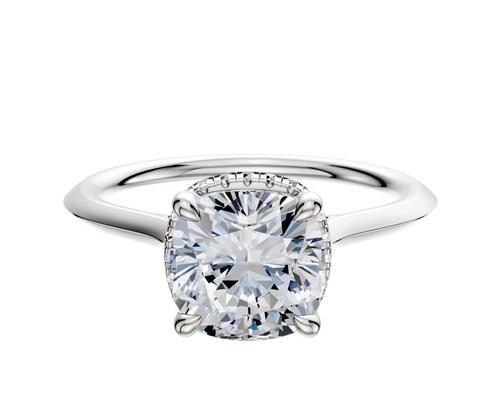 Platinum 4 Prong Collar Cathedral Knife Edge 1.5mm Engagement Ring