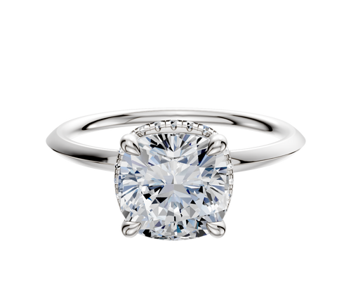 14K White Gold 4 Prong Collar Classic Knife Edge 1.5mm Engagement Ring