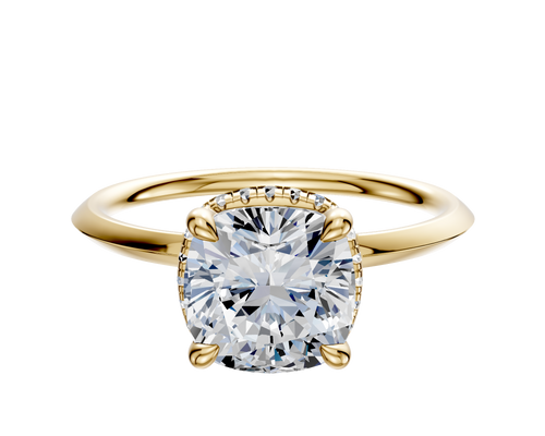 14K Yellow Gold 4 Prong Collar Classic Knife Edge 1.5mm Engagement Ring