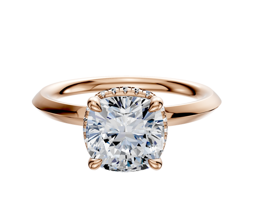 18K Rose Gold 4 Prong Collar Classic Knife Edge 2.0mm Engagement Ring