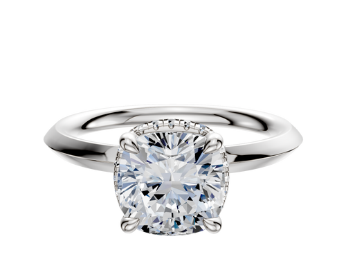Platinum 4 Prong Collar Classic Knife Edge 2.0mm Engagement Ring