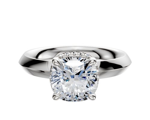 Platinum 4 Prong Collar Classic Knife Edge 3.0mm Engagement Ring