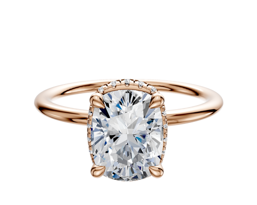 18K Rose Gold 4 Prong Collar Classic Dome 1.5mm Engagement Ring
