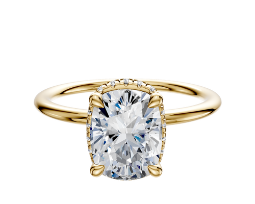 18K Yellow Gold 4 Prong Collar Classic Dome 1.5mm Engagement Ring