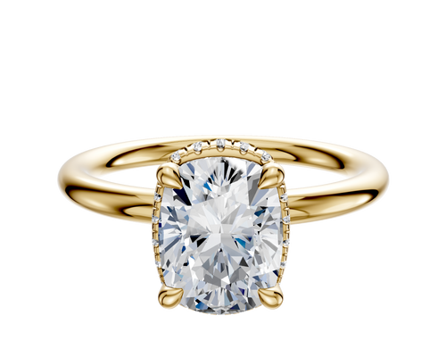 14K Yellow Gold 4 Prong Collar Classic Dome 2.0mm Engagement Ring