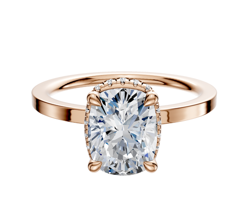 18K Rose Gold 4 Prong Collar Classic Flat 1.5mm Engagement Ring