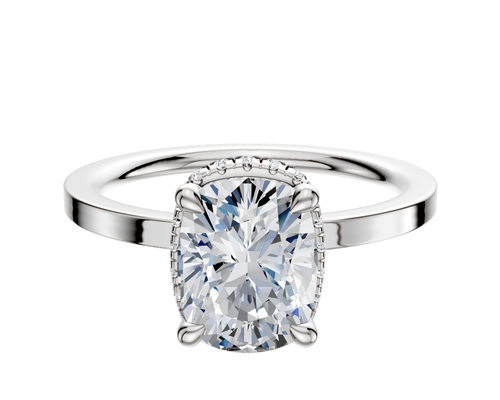 Platinum 4 Prong Collar Classic Flat 1.5mm Engagement Ring