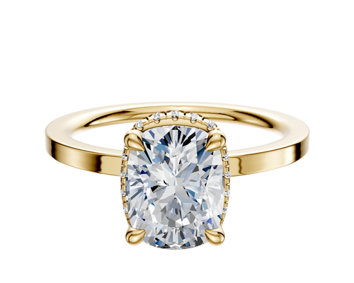 14K Yellow Gold 4 Prong Collar Classic Flat 1.5mm Engagement Ring